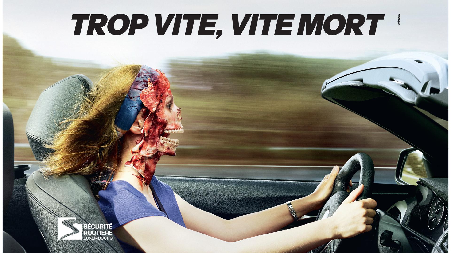 L'affiche choc de la campagne en cours de la Sécurité routière luxembourgeoise