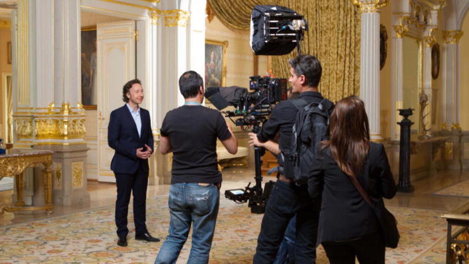 Tournage du documentaire dans le palais grand-ducal, les 25 et 26 avril 2014