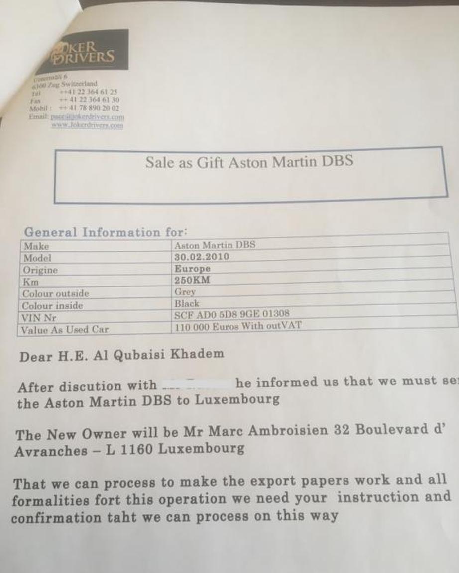 Marc Ambroisien conteste l'authenticité de ce document obtenu par la journaliste Clare Rewcastle-Brown du média indépendant Sarawak Report.