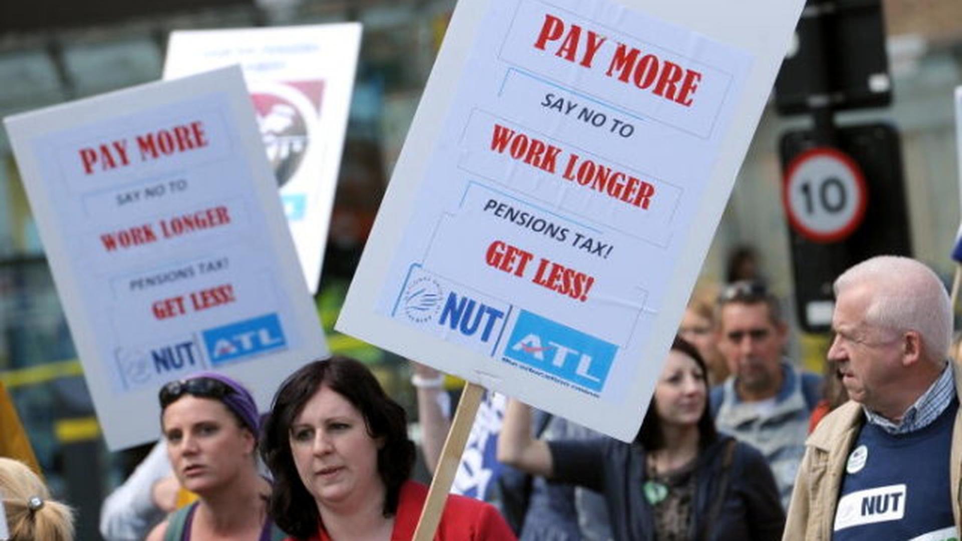 Une manifestation contre la réforme des retraites en Grande-Bretagne