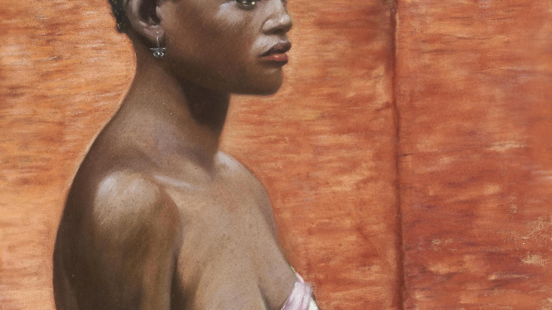 Corneille LENTZ (1879-1937), Portrait d’une femme africaine à l’Exposition coloniale de Paris, 1931