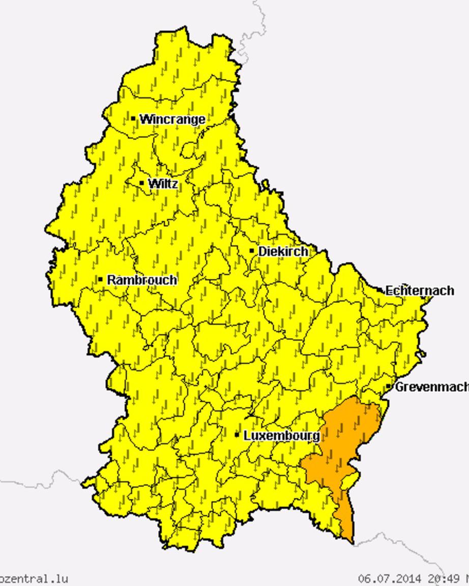 La situation à 21h45. L'orage est passé.