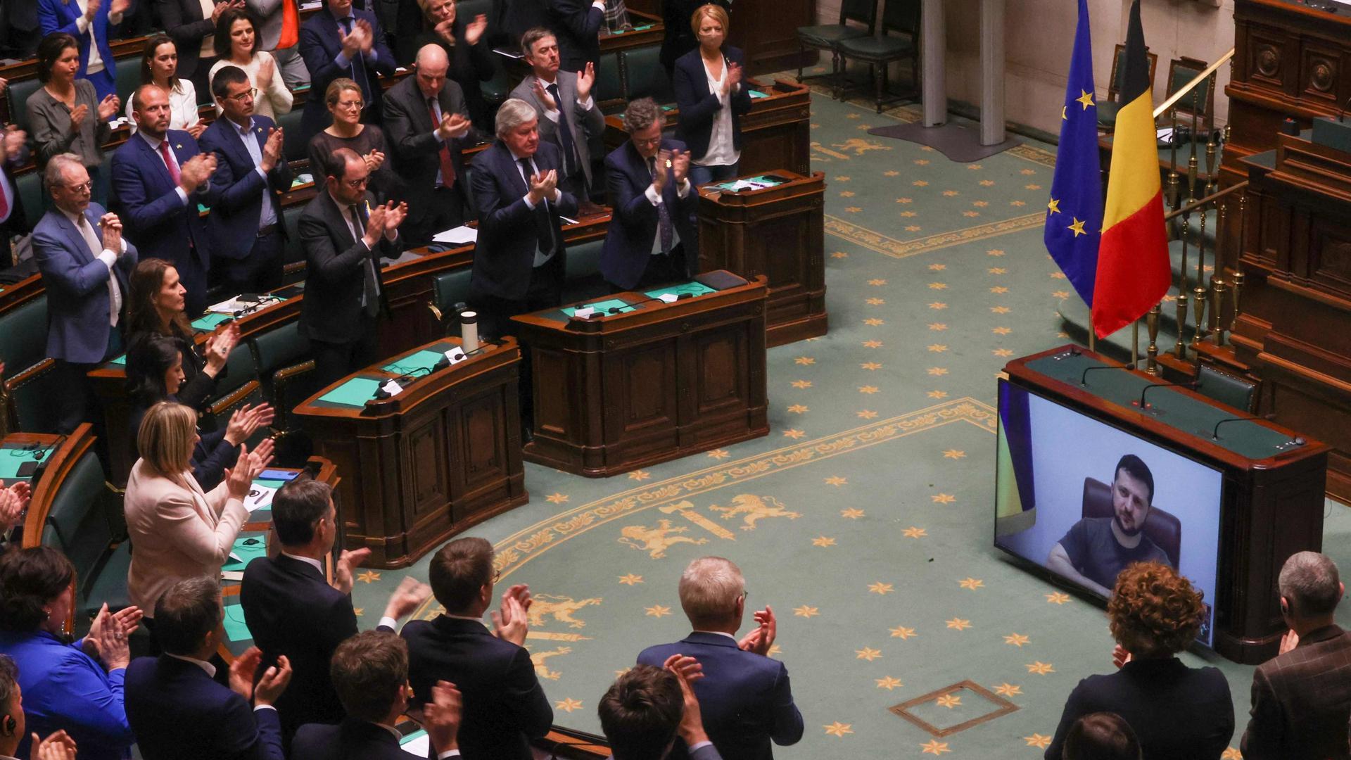 Les parlementaires belges ont assuré le président ukrainien de leur empathie.