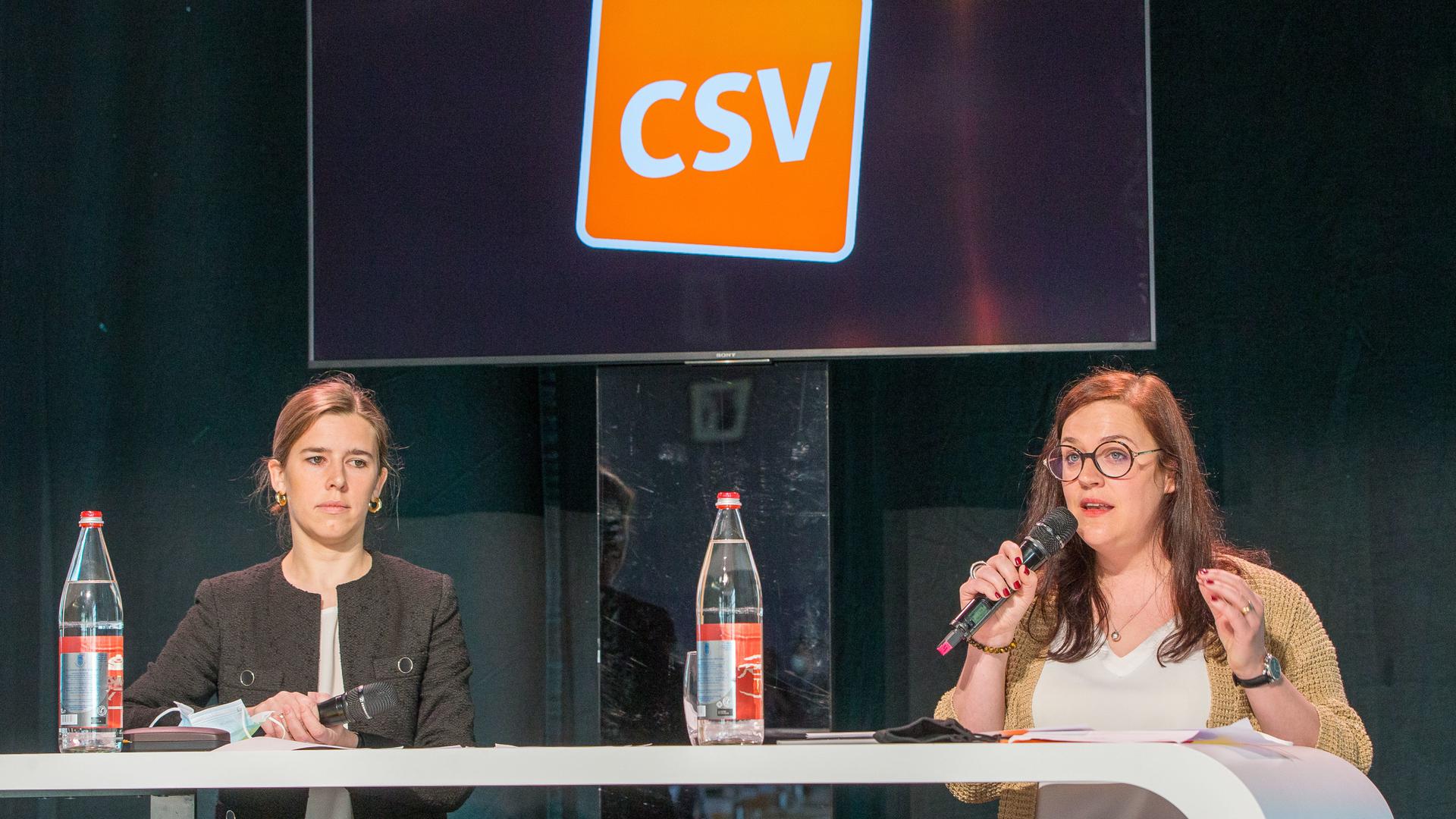 Elisabeth Margue, nouvelle coprésidente, et Stéphanie Weydert, nouvelle co-secrétaire générale du CSV.