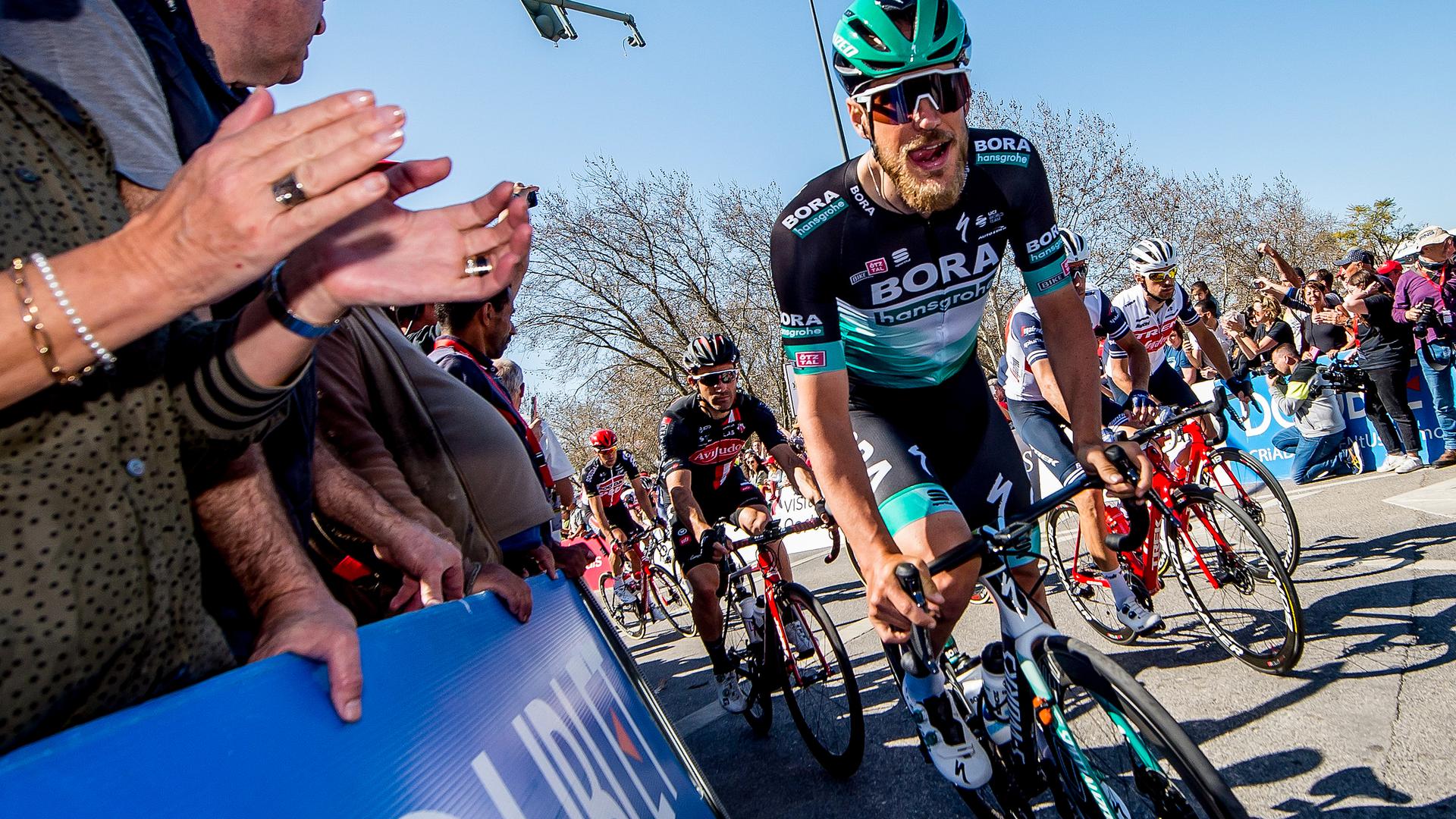 Jempy Drucker en plein effort lors du Tour d'Algarve au printemps