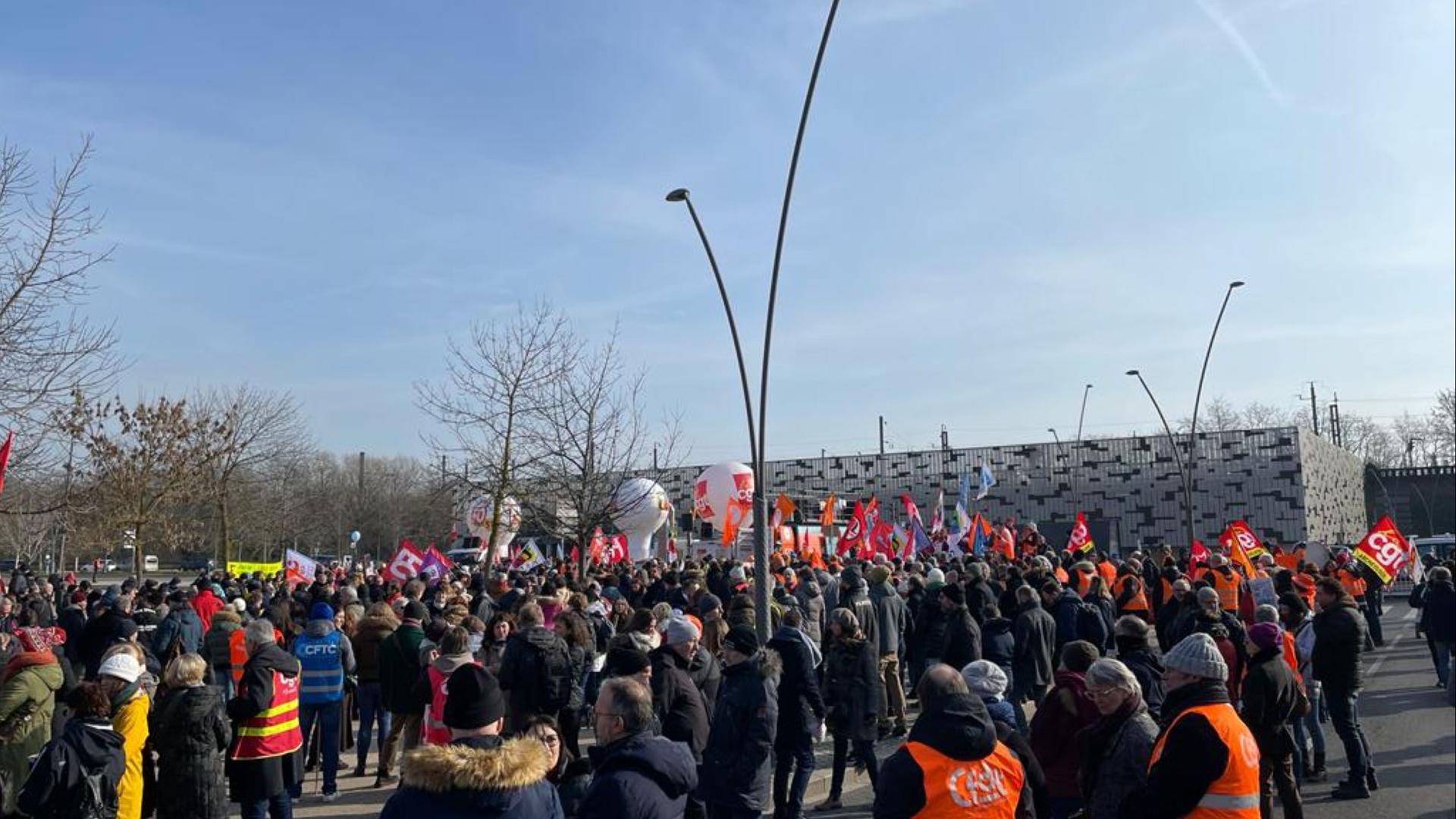 Manifestation à Metz contre la réforme des retraites.