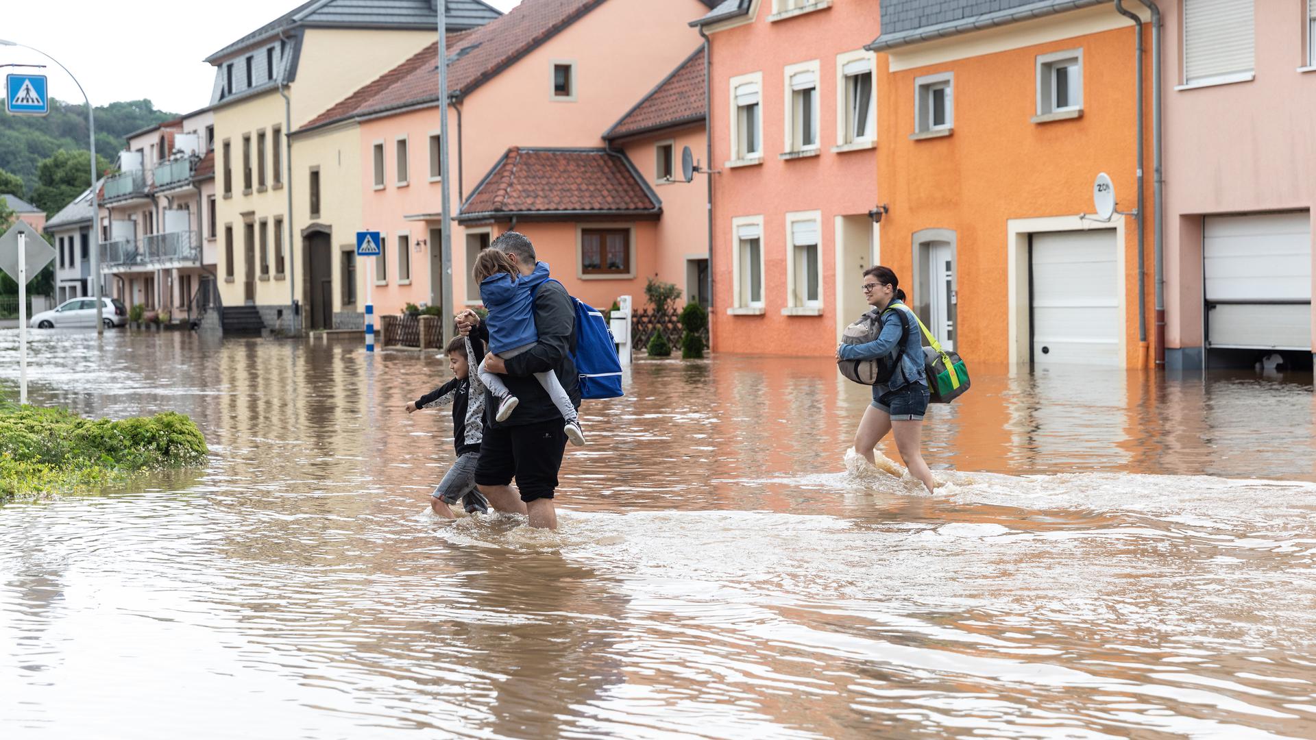 Lokales,Hochwasser,Überschwemmungen,Starkregen,Katastrophe. hier:Steinheim.Foto: Gerry Huberty/Luxemburger Wort