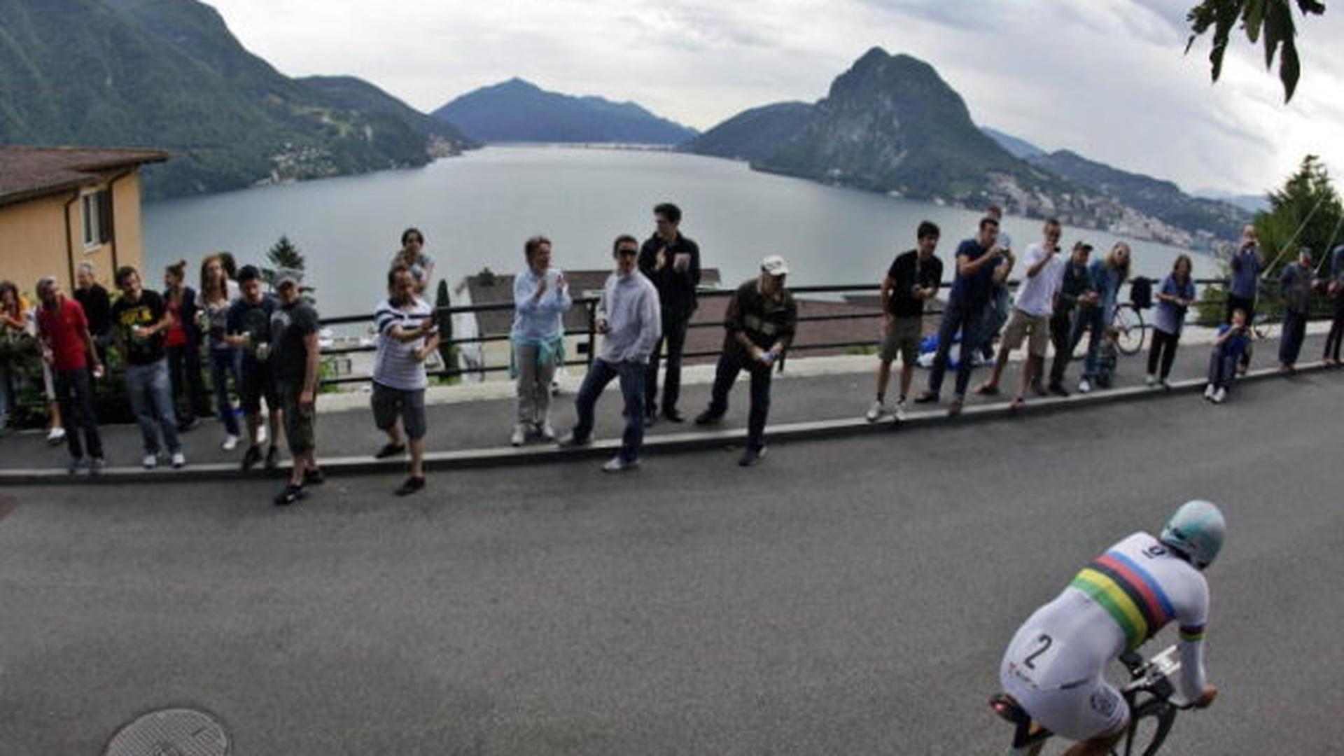 Dans le fabuleux décor qu'offre Lugano et son lac, Fabian Cancellara a régalé ses supporters