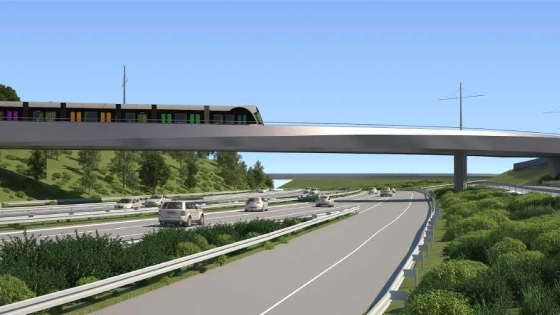 Un des chantiers indispensables pour l'arrivée du tram à l'aéroport national sera la construction de ce pont au-dessus de l'A1.