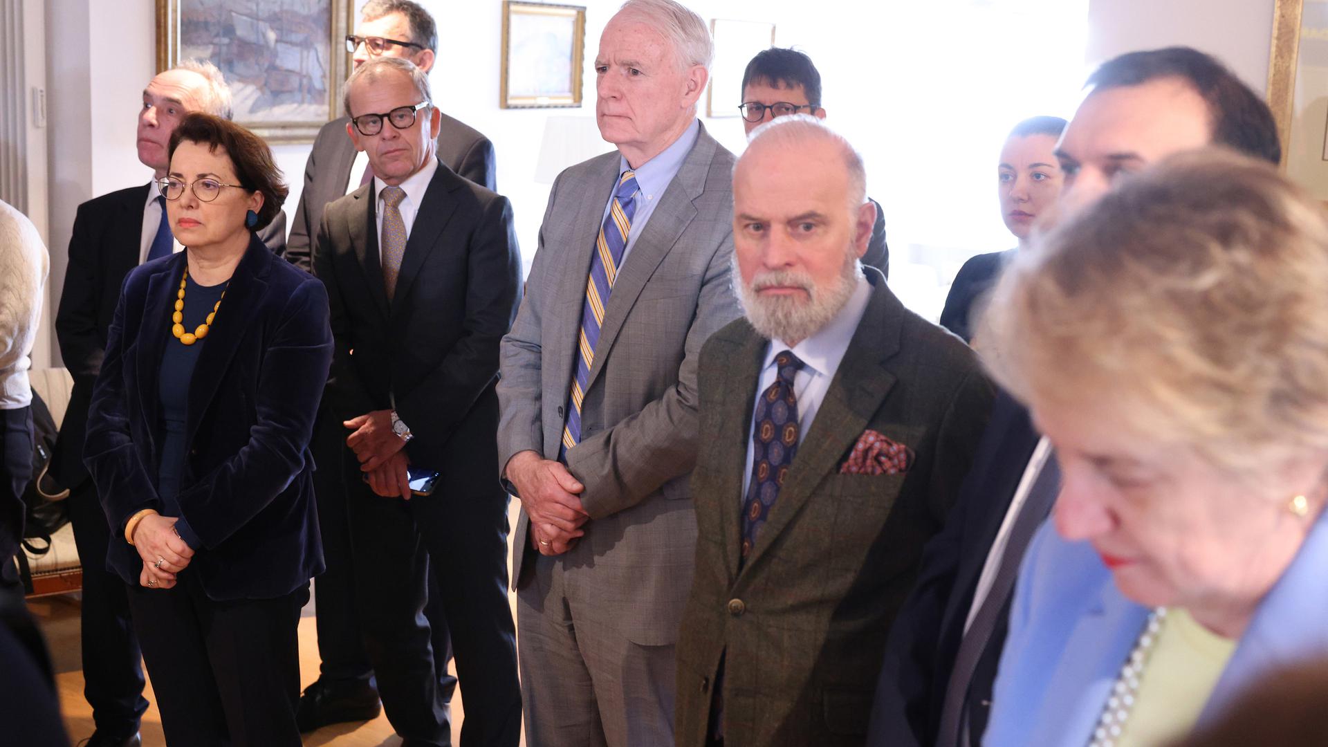 Point presse à l'ambassde de Pologne pour marquer le premier anniversaire de la guerre en Ukraine.