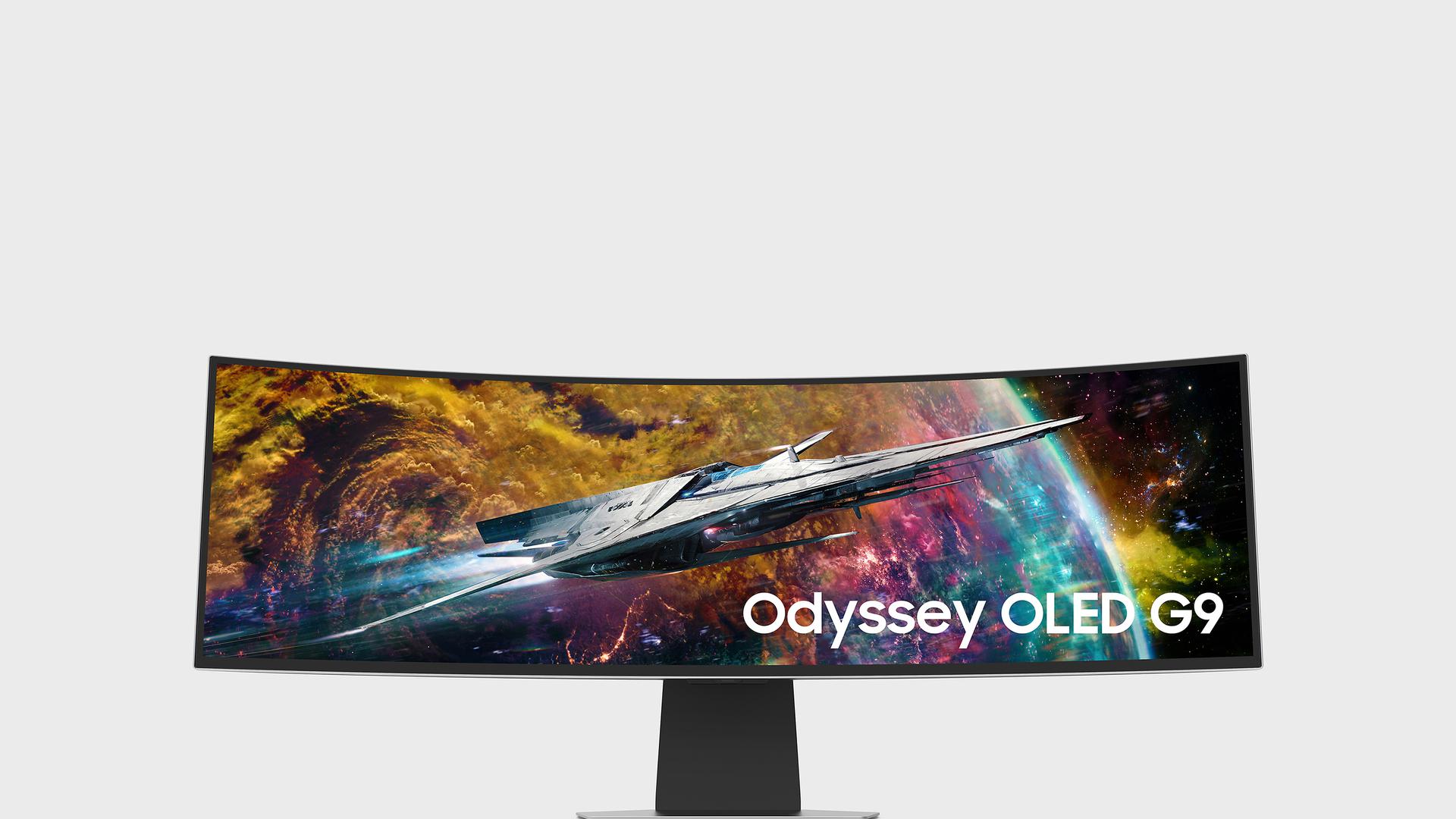 Un large mastodonte : l'Odyssey OLED G9 de Samsung s'étire et se courbe sur 49 pouces.
