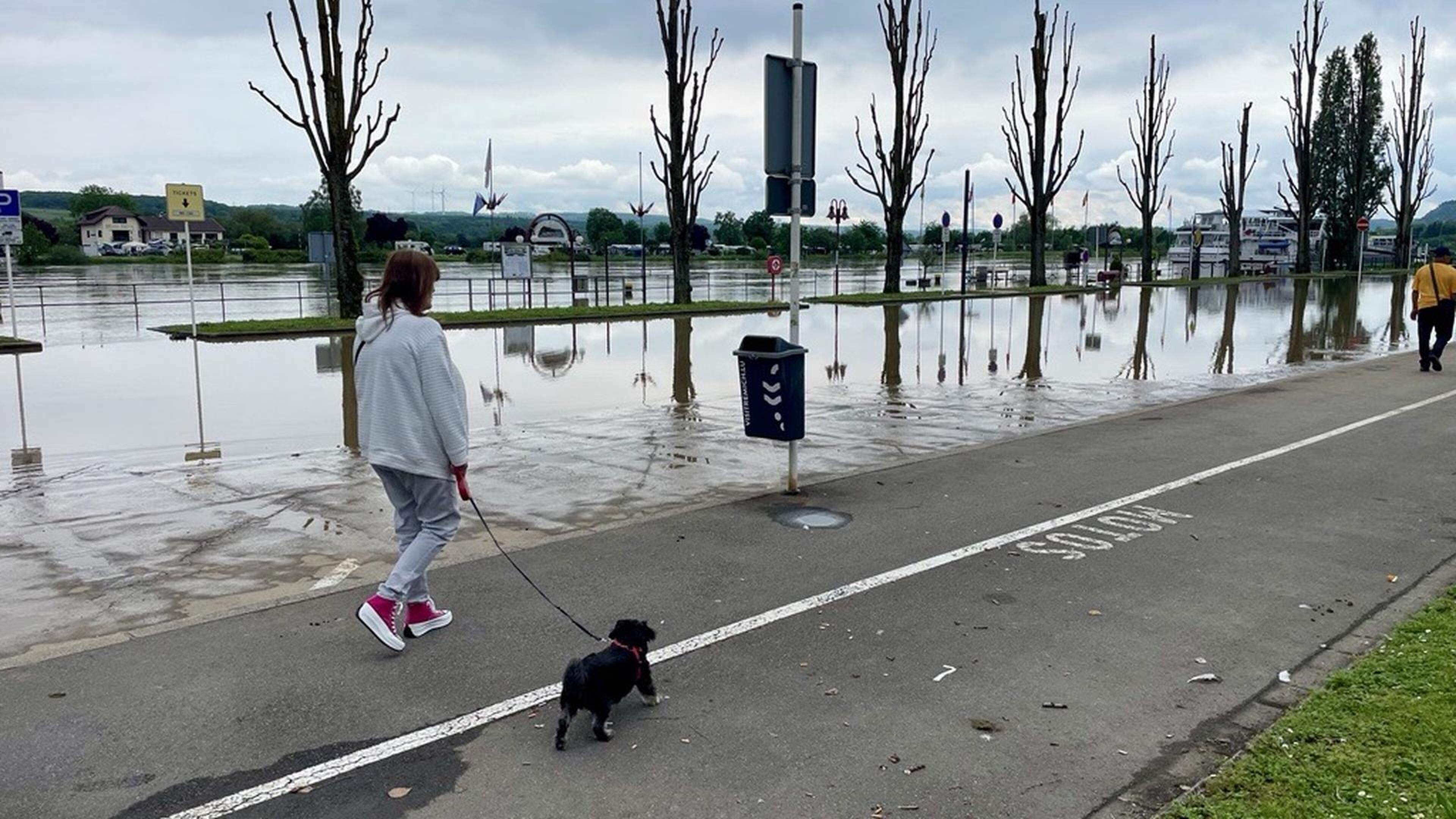 A Remich, la Moselle a débordé samedi. L’ampleur de l’inondation est toutefois restée raisonnable.