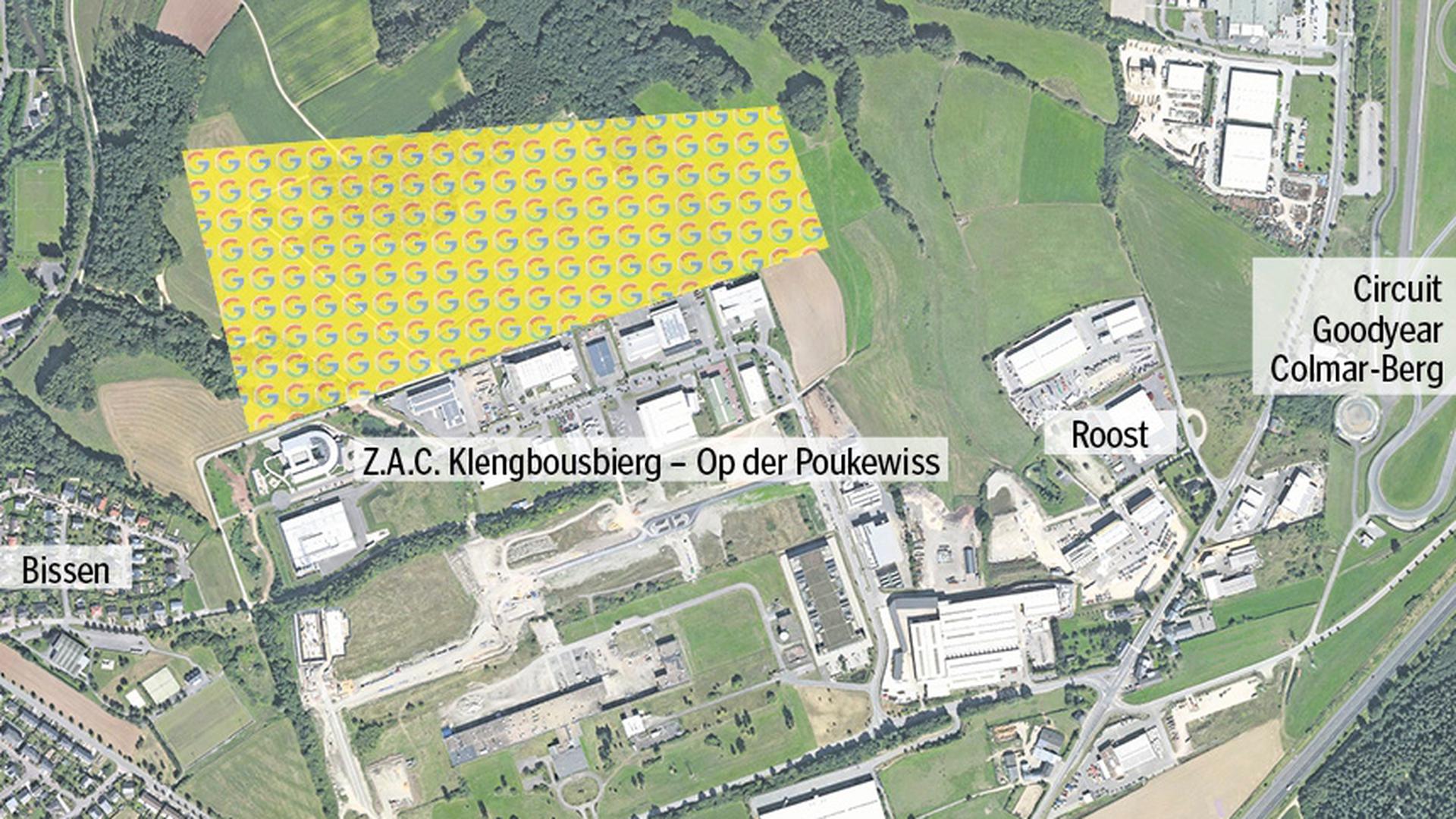 La zone sur laquelle Google pourrait implanter son sixième datacenter européen