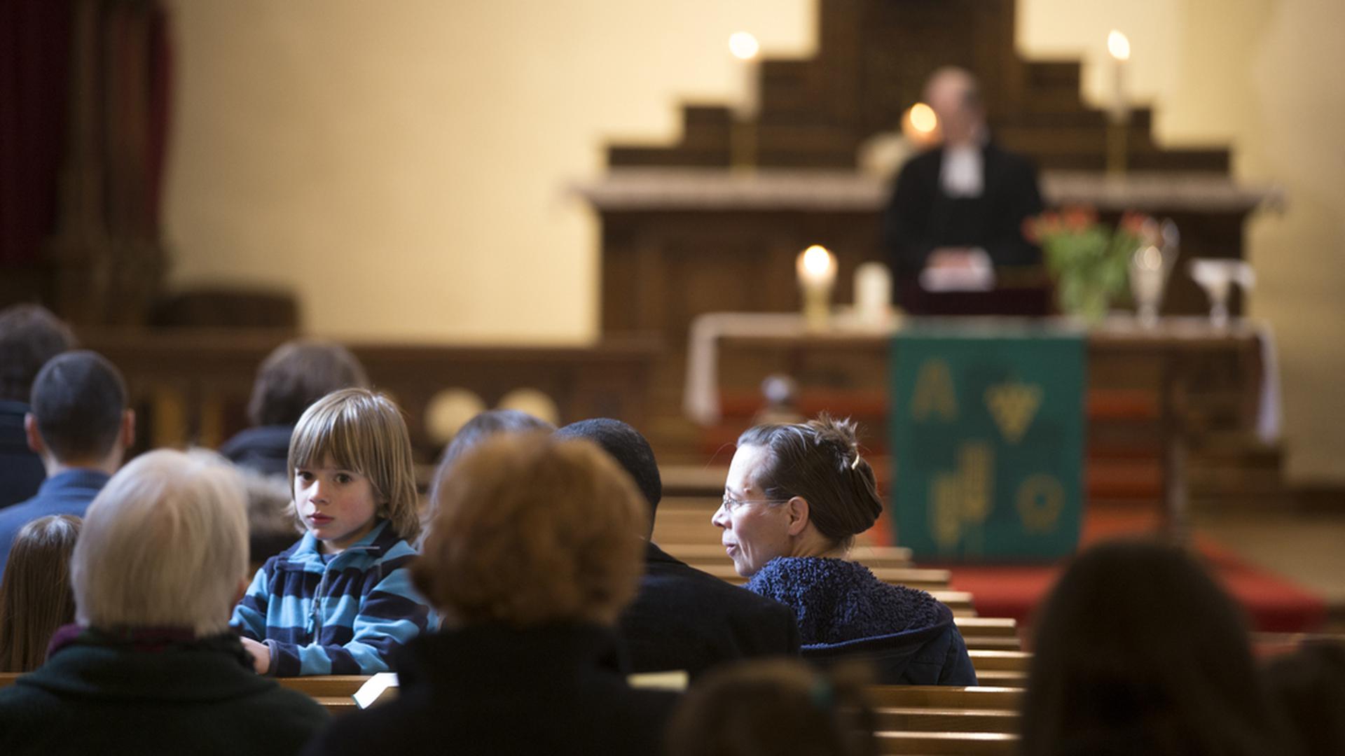 Quelques enfants sont venus assister au culte en français avec leurs parents