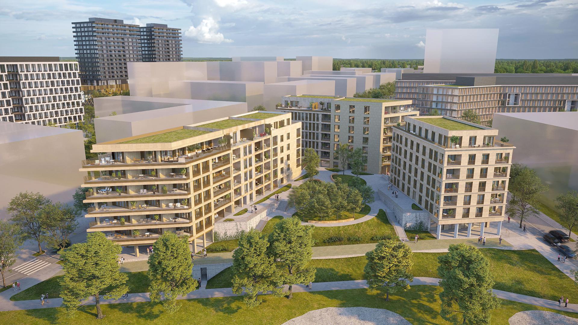Les allées piétonnes et autres espaces verts à venir (en plus du parc de Gasperich) devraient donner un autre cachet au quartier.
