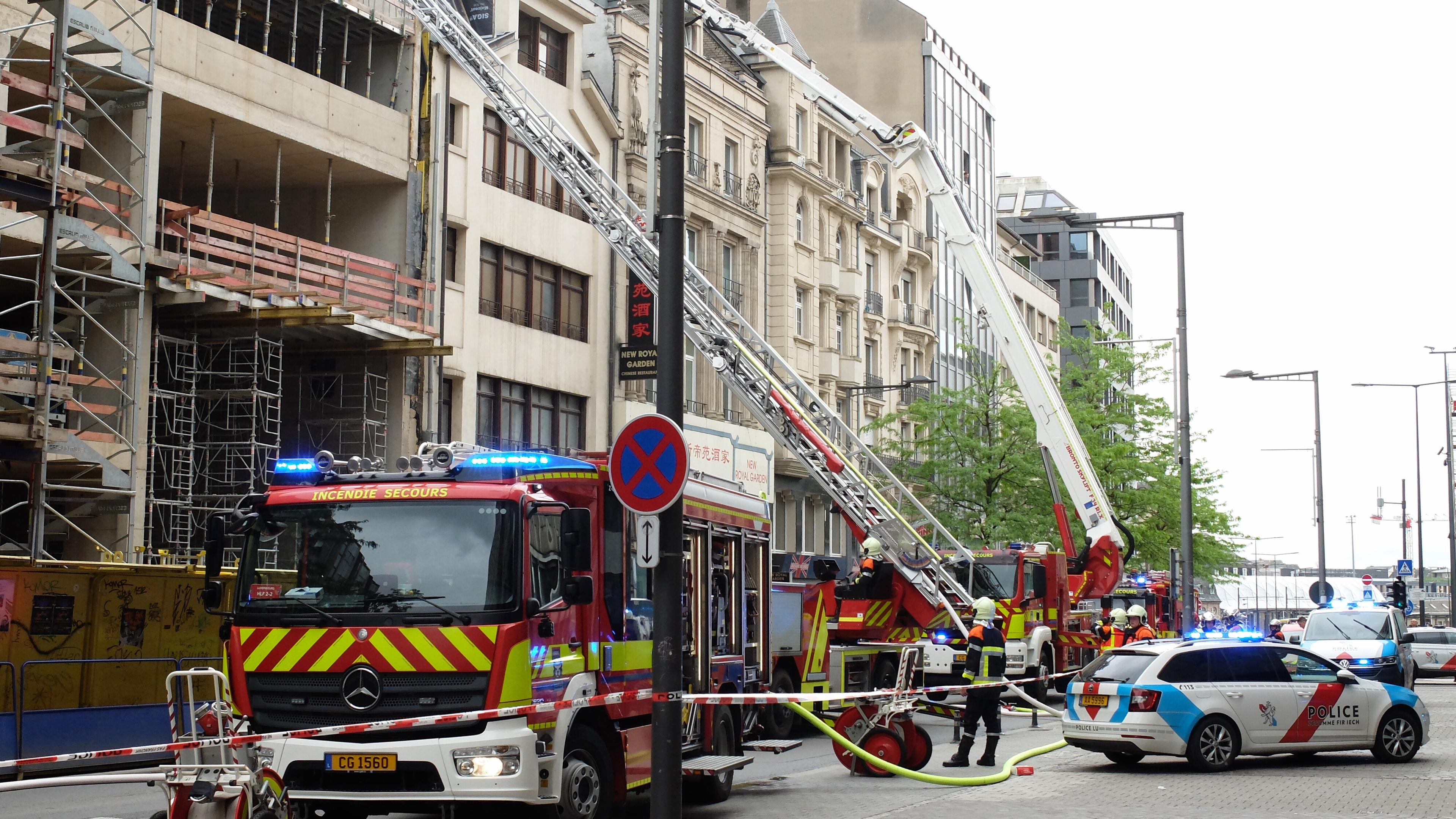 15.05.2024 Brand , al Avenue , Gare , Bahnhofsviertel , Einsatz der Feuerwehr , Feuer ,  Foto : Marc Wilwert / Luxemburger Wort