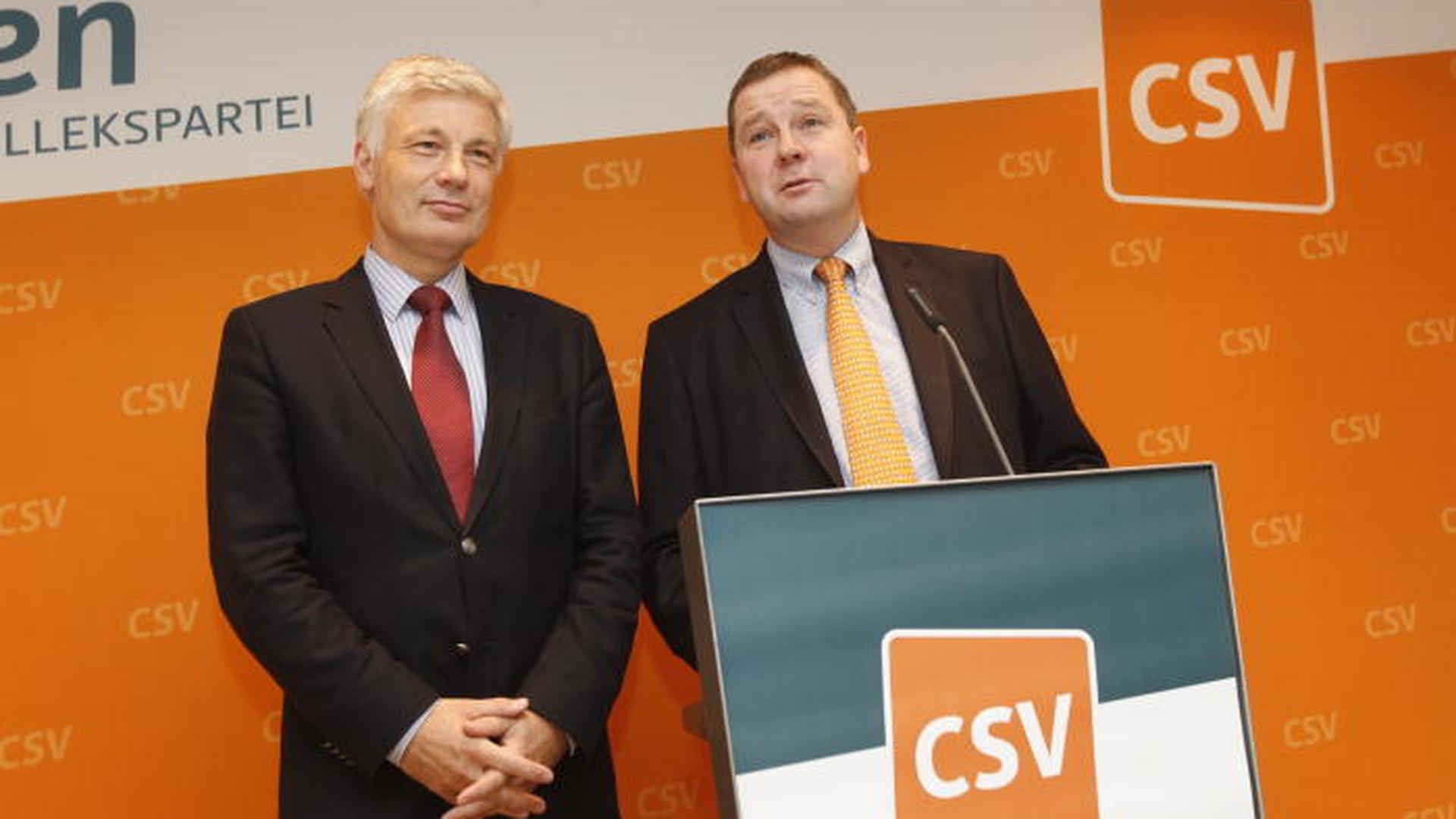 Claude Wiseler, vice-président du CSV et Michel Wolter, président du parti chrétien-social