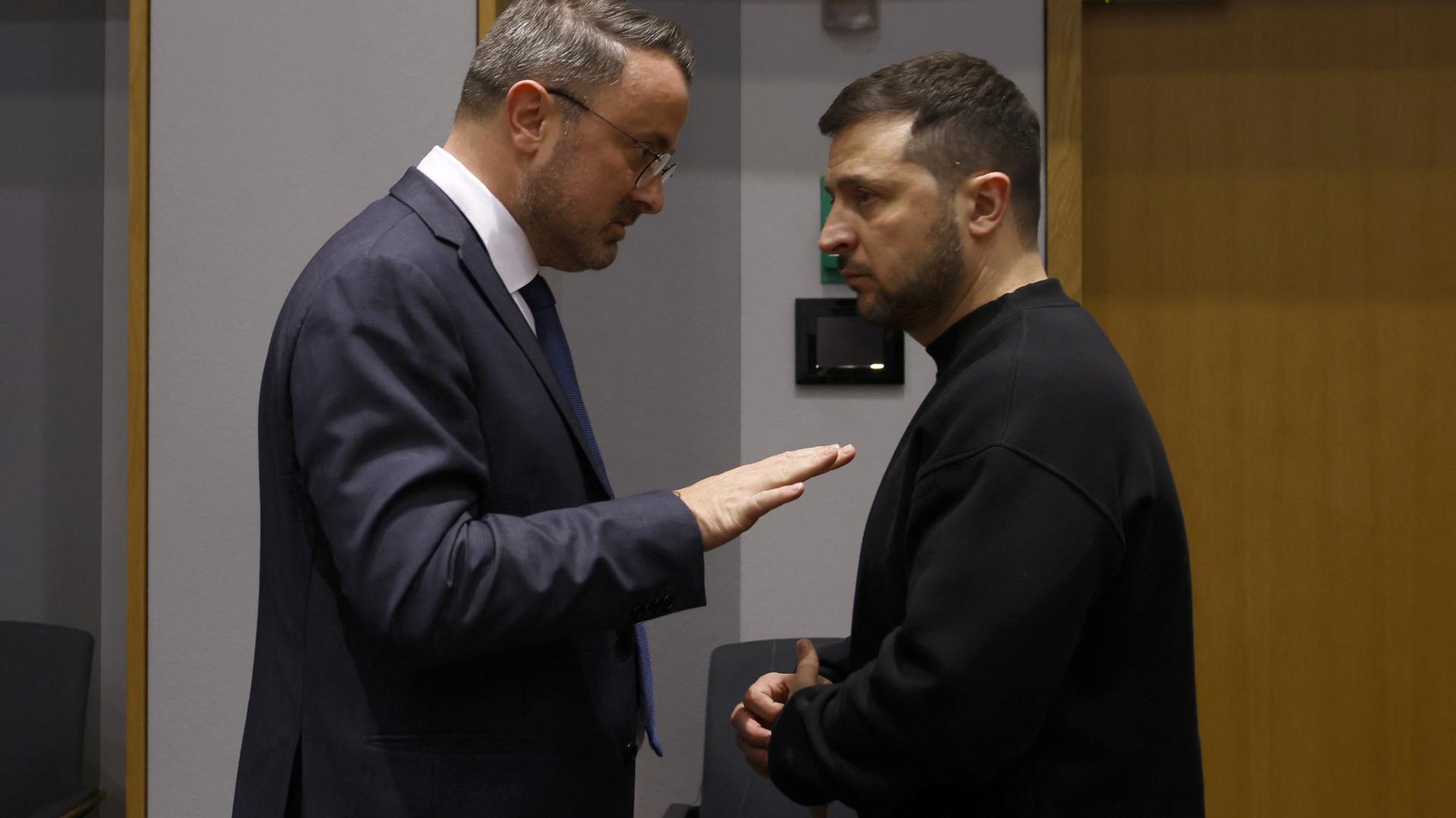 Xavier Bettel et Volodomyr Zelensky à Bruxelles
