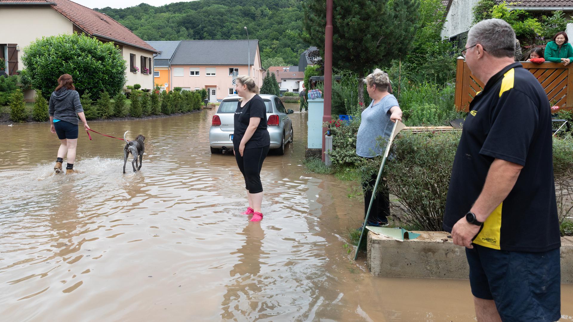Lokales,Hochwasser,Überschwemmungen,Starkregen,Katastrophe. hier:Steinheim.Foto: Gerry Huberty/Luxemburger Wort