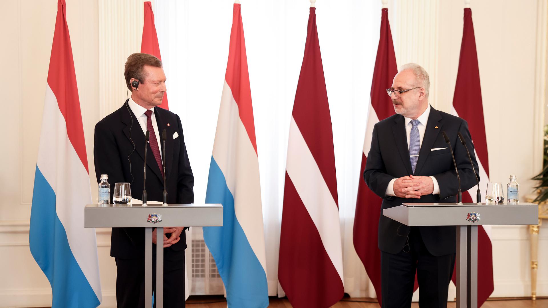 Le grand-duc Henri et le président de Lettonie Egils Levits.