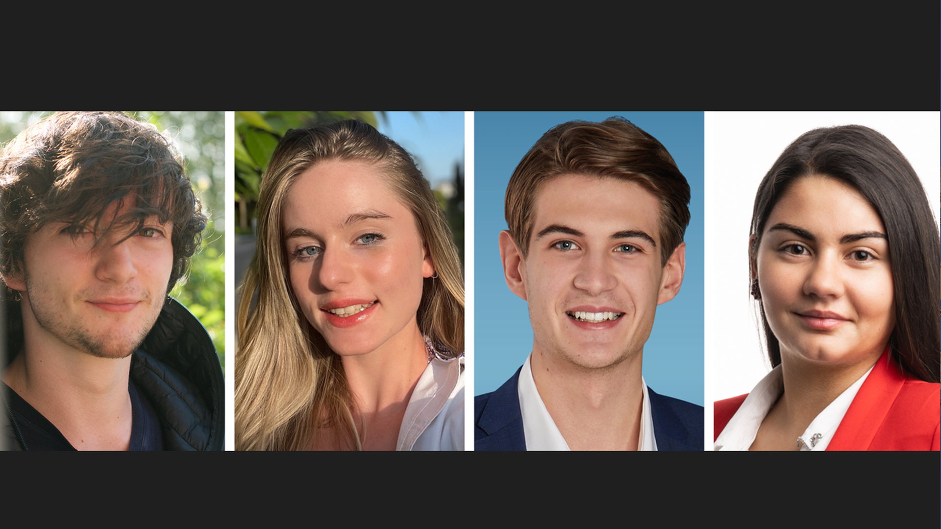 Daniel Vernacotola, Lucy Agostini, Tim Asselborn et Cristiana Carneiro (de gauche à droite) font partie des plus jeunes candidats aux élections communales.