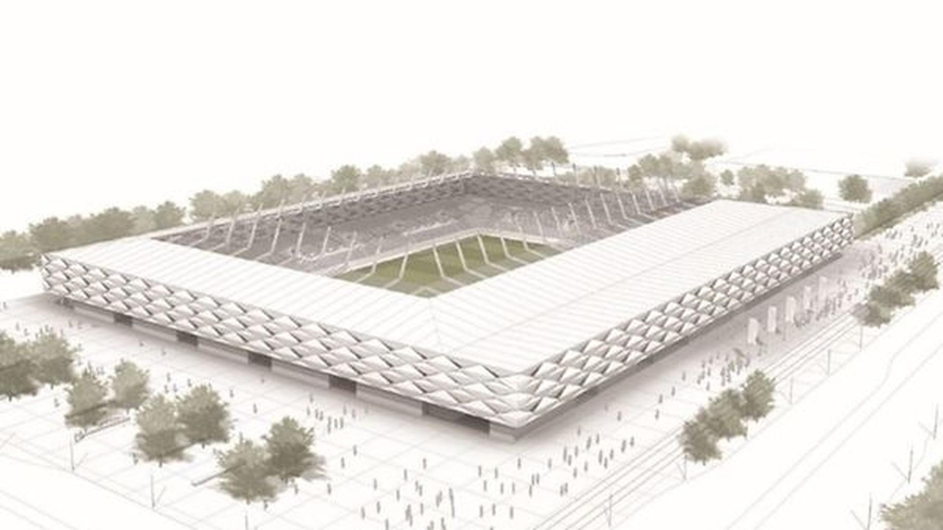 Voilà à quoi ressemblera le nouveau stade national du Luxembourg qui sera construit au bord de l'A6.