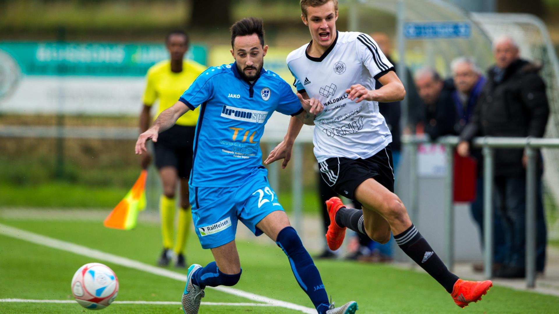 Sanem (en bleu) - Wormeldange 3-1 - Fabrice Beretta et Felix Kos.