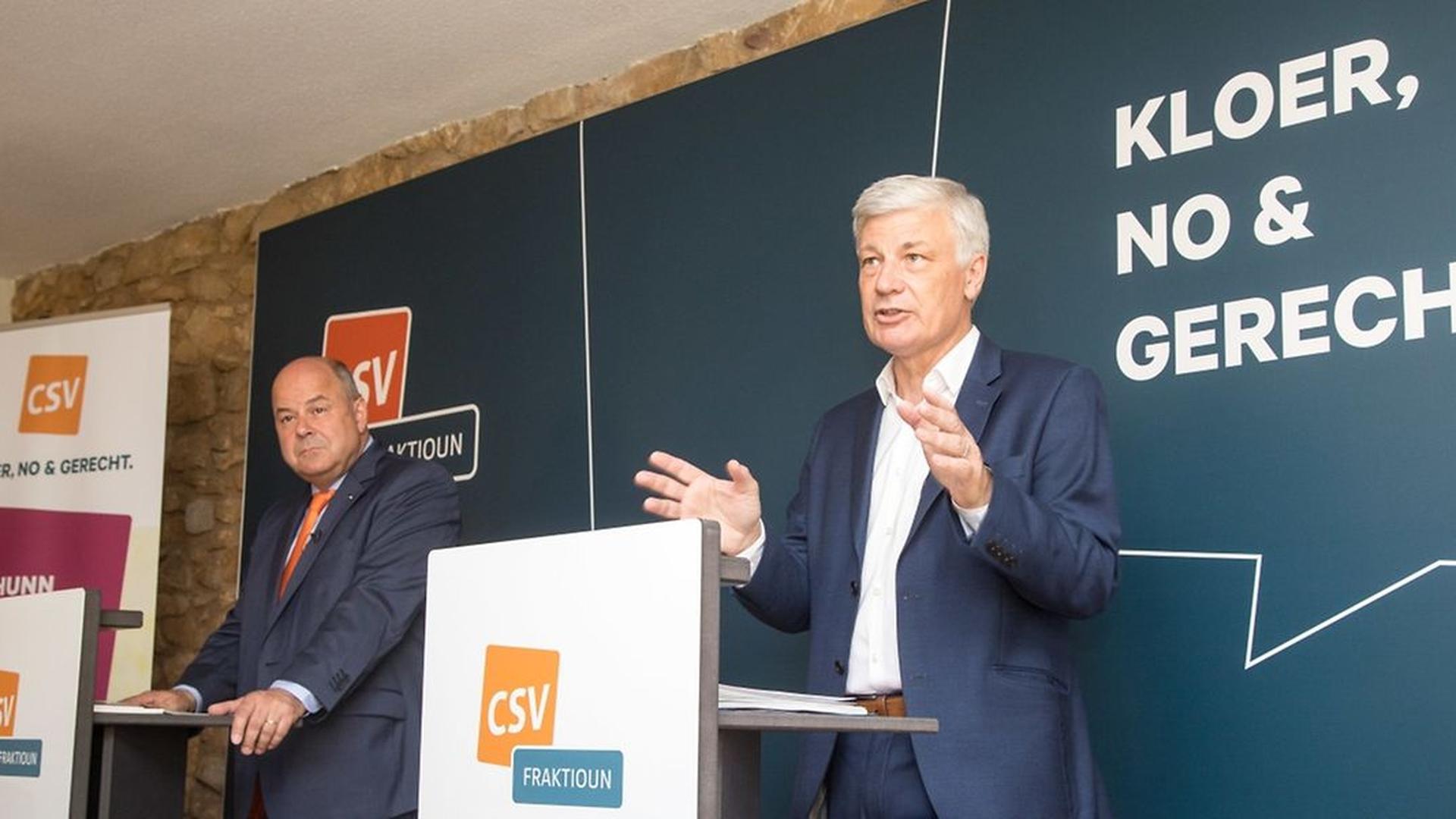 Claude Wiseler, chef de fraction du CSV et tête de liste aux élections législatives d'octobre 2018 (à droite) et Marc Spautz, président du parti chrétien-social, ont un plan pour le Luxembourg. 