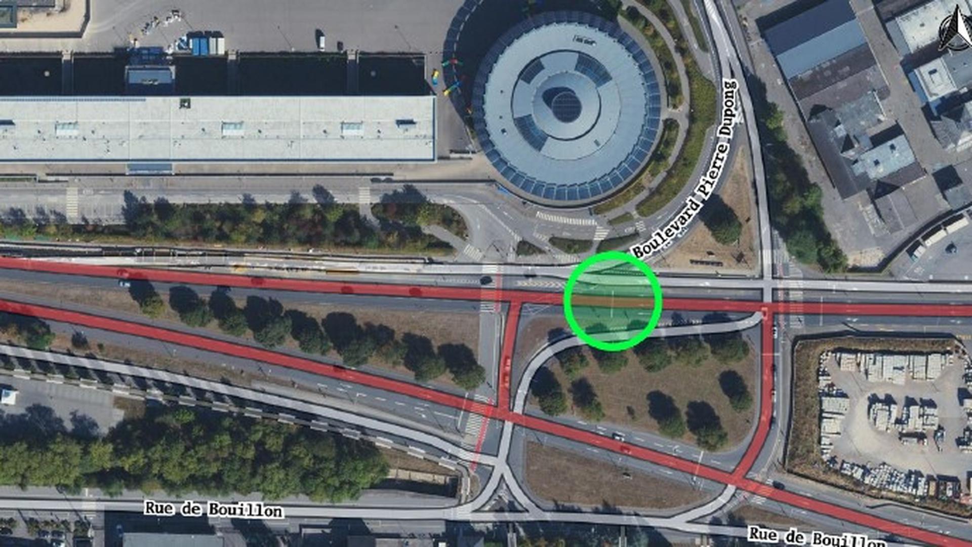Futur emplacement du radar feu-rouge près du boulevard Pierre Dupong