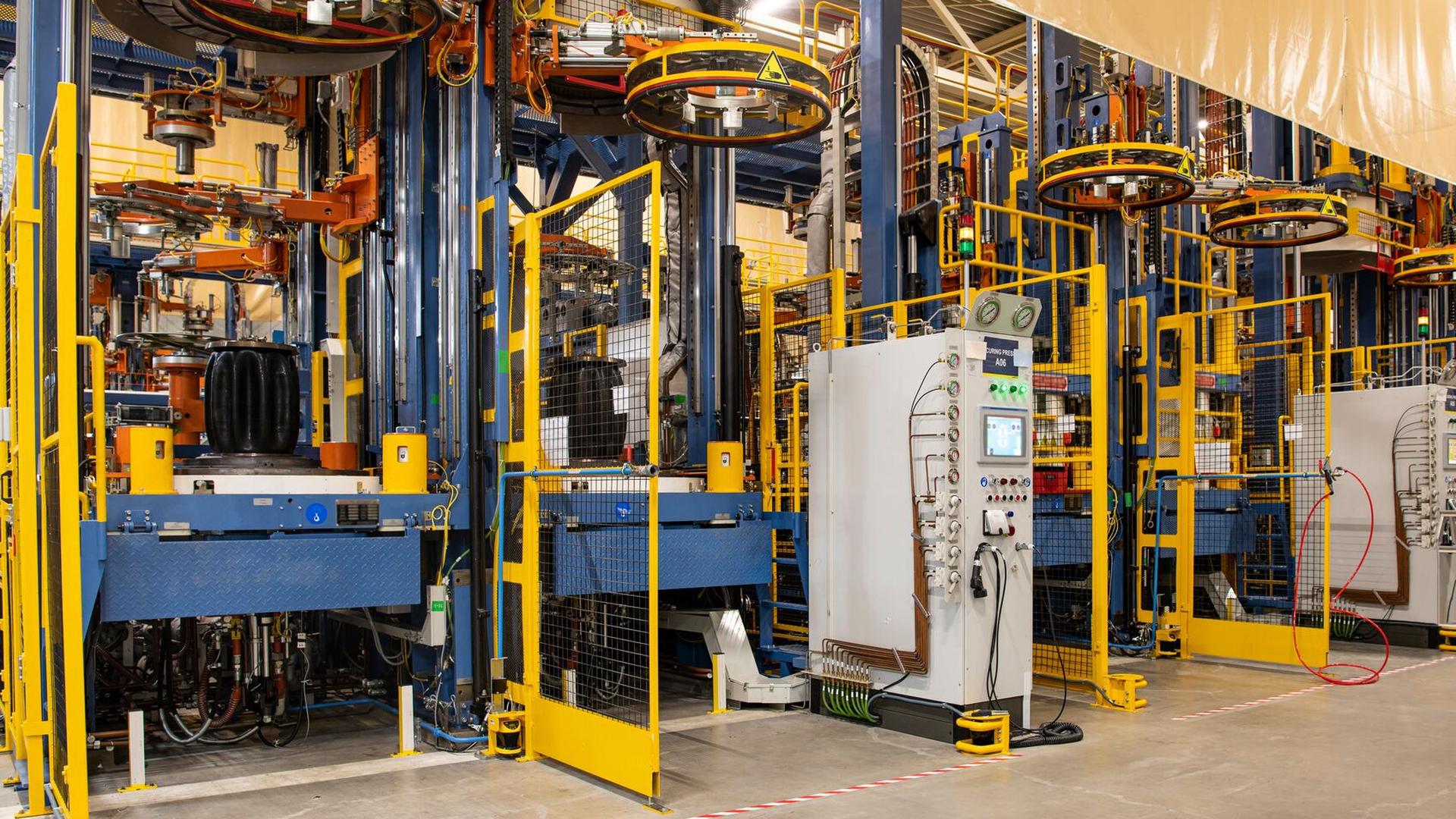 The automated production workstations at the Goodyear plant in Dudelange