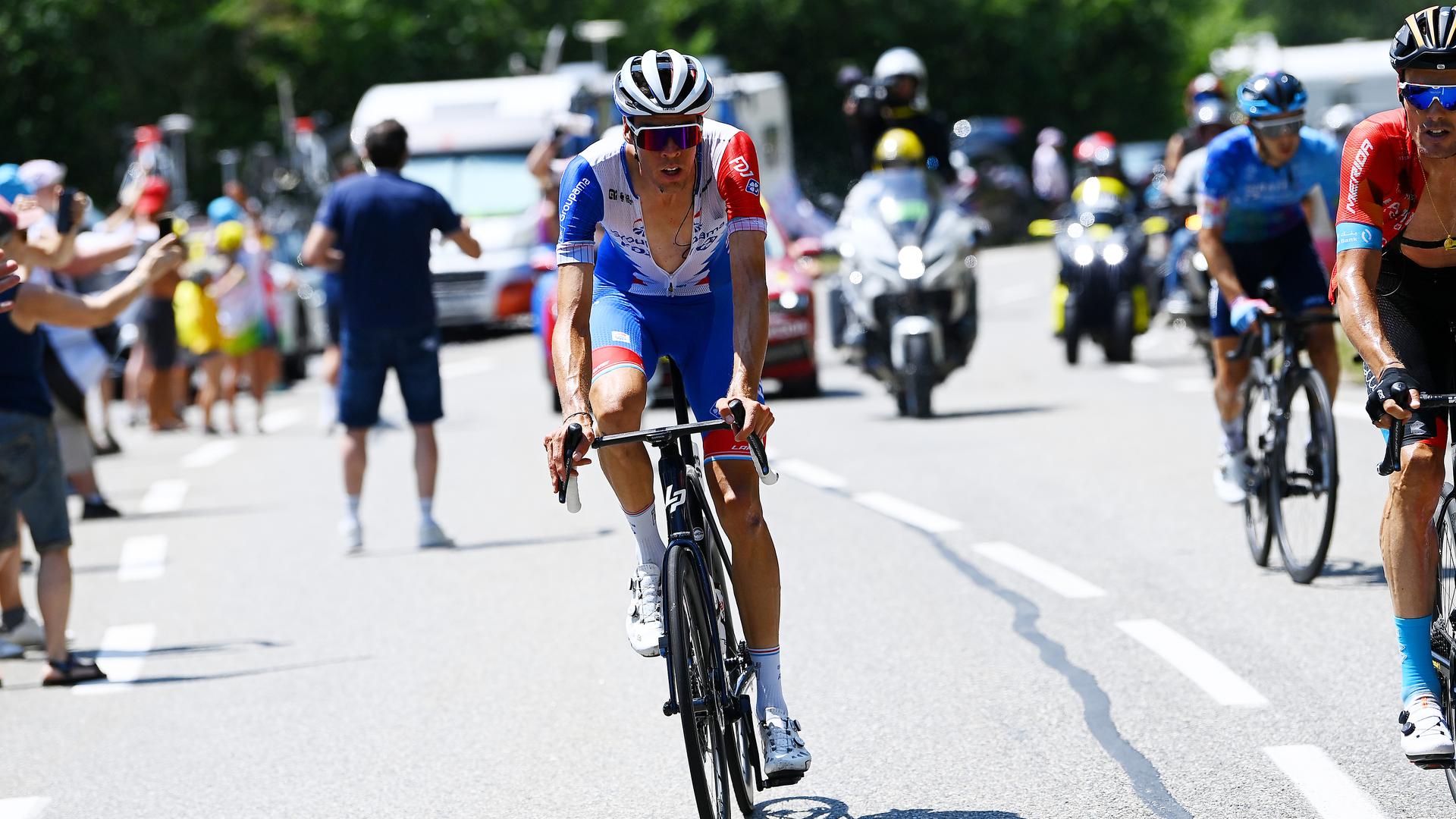 HAUTACAM, FRANCE - JULY 21: Kevin Geniets of Luxembourg and Team Groupama - FDJ during the 109th Tour de France 2022, Stage 18 a 143,2km stage from Lourdes to Hautacam 1520m / #TDF2022 / #WorldTour / on July 21, 2022 in Hautacam, France. (Photo by Tim de Waele/Getty Images)