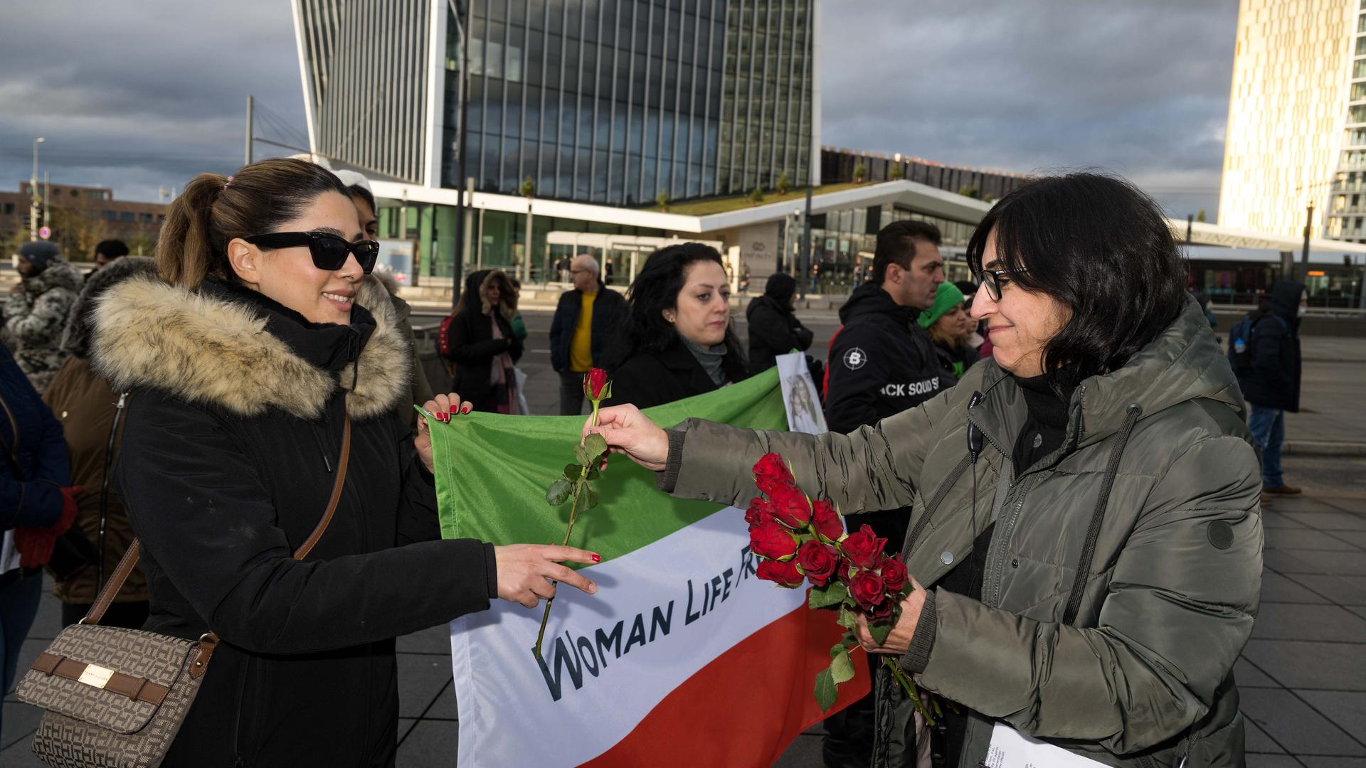 Manifestation du Comité pour la défense des droits de l'Homme en Iran, le 8 janvier 2023.