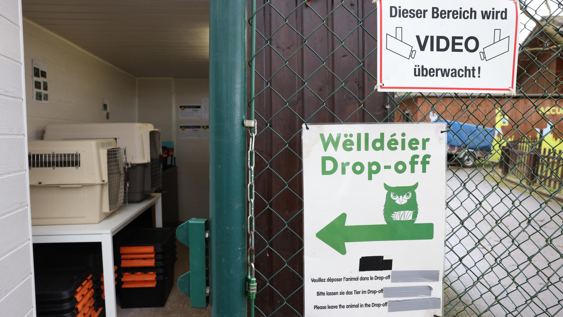 Auch in Düdelingen können Tiere in der Drop-off-Box abgesetzt werden.