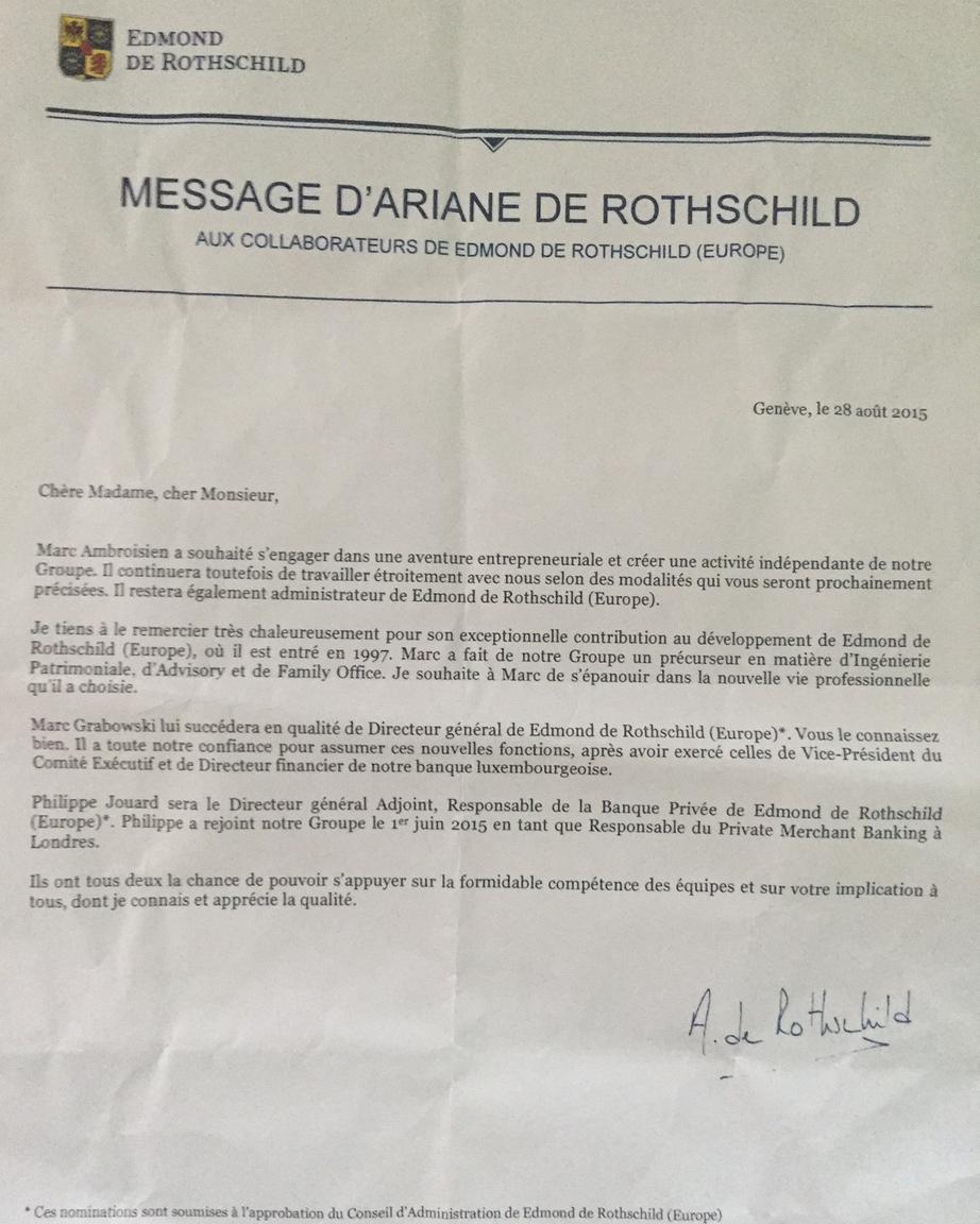 Une communication de la présidente dont le "Luxemburger Wort" a eu copie.
