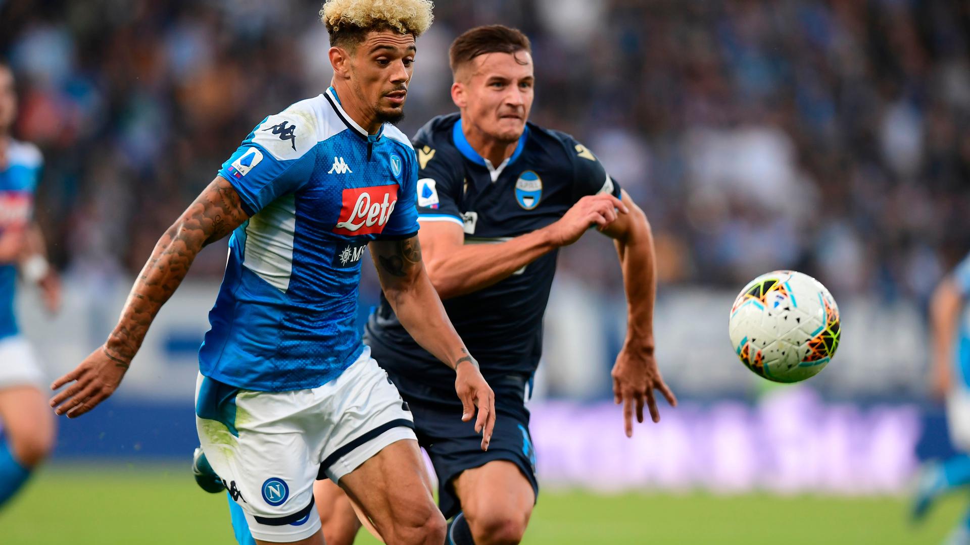 Naples et son défenseur français Kevin Malcuit (à g.) reçoivent les Autrichiens de Salzbourg, ce mardi soir dans le groupe E