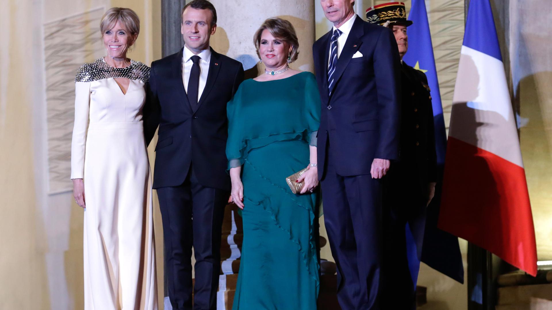 Le Grand-Duc Henri et la Grande-Duchesse Maria Teresa invités à l'Elysée en 2018.