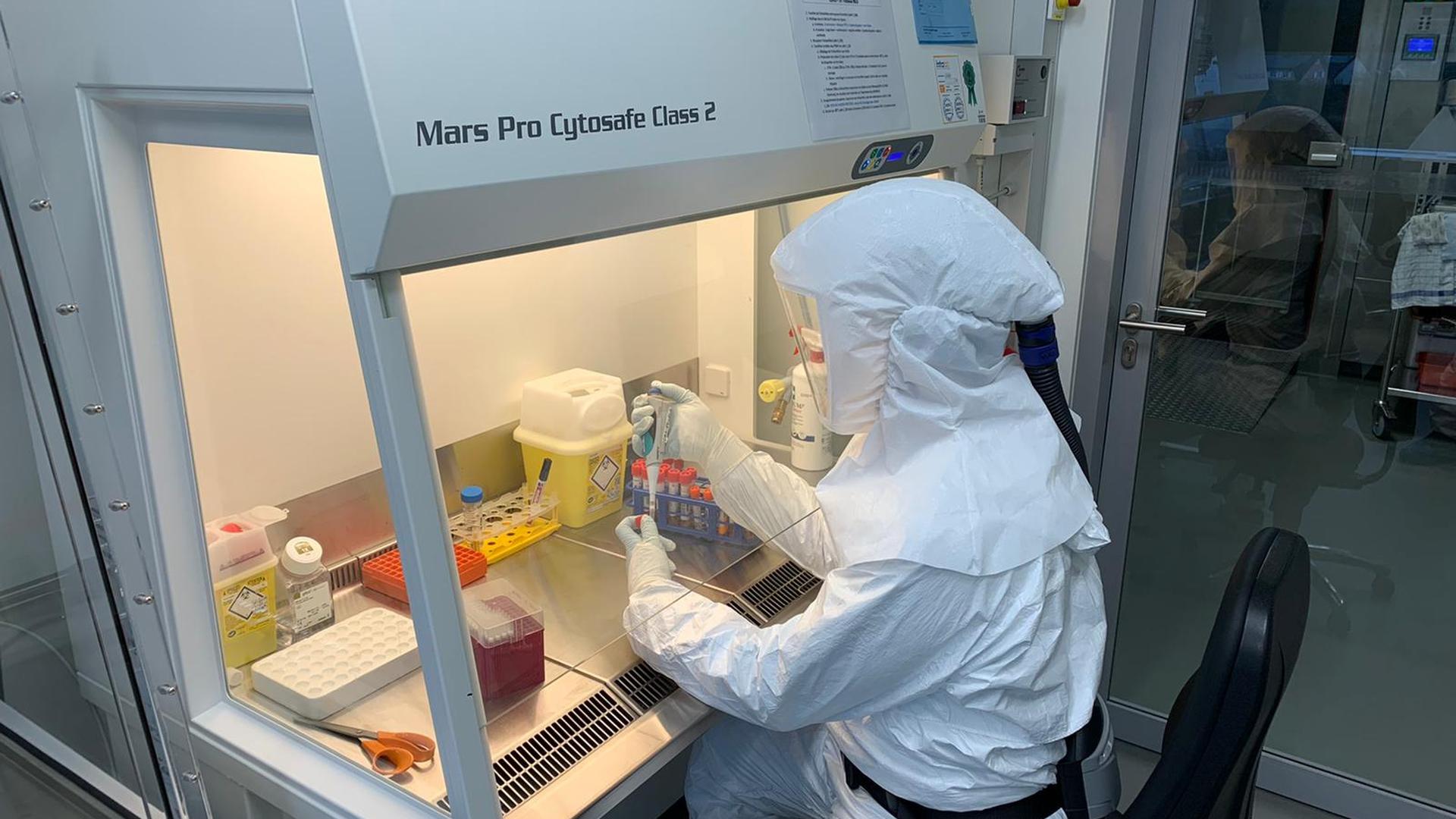 Niveau de sécurité N°3 : le laboratoire spécial dans lequel les coronavirus sont examinés est soumis aux règles de sécurité les plus strictes. 